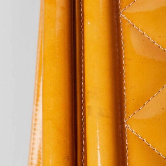 Chanel Yellow Quilted Patent Leather Large Frame Top Tote Bag - Picture 6 of 12